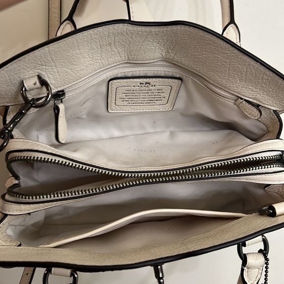 Coach Mercer Satchel 24 Bandana Rivets Chalk F55634 - Picture 6 of 15